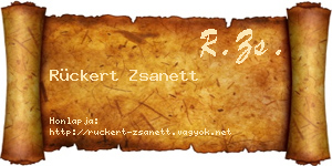 Rückert Zsanett névjegykártya